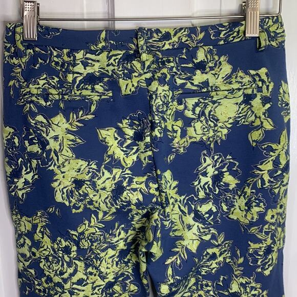 Soft Surroundings Elisabetta Blue Green Floral Gold Detail Pants W-045 Sz XS - Picture 7 of 8